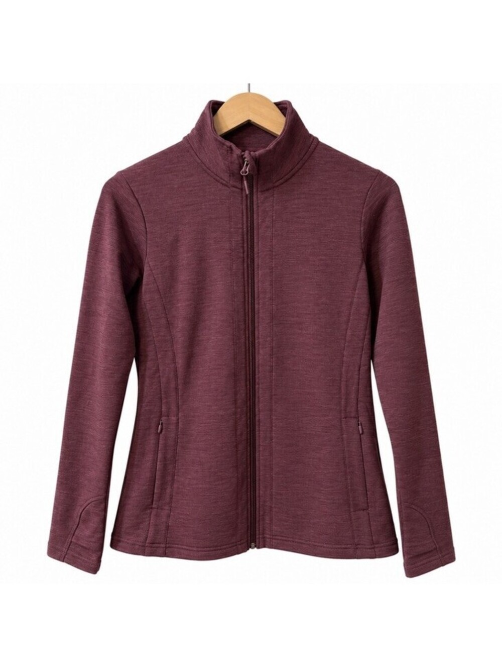 Woolx Finley Zip Up Sweatshirt Womens Merino Wool Durafrost X760 NWOT Deep Plum